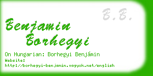 benjamin borhegyi business card