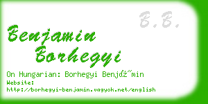 benjamin borhegyi business card